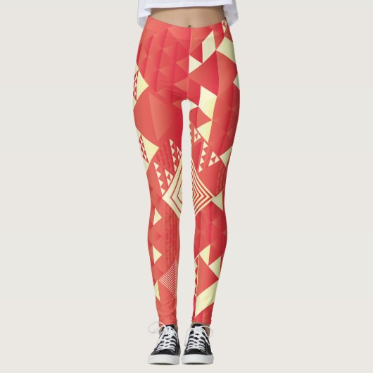 Dekorative geometrische, abstrakte Vintage Element Leggings (Vorderseite)