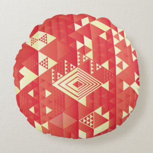 Dekorative geometrische, abstrakte Vintage Element Rundes Kissen