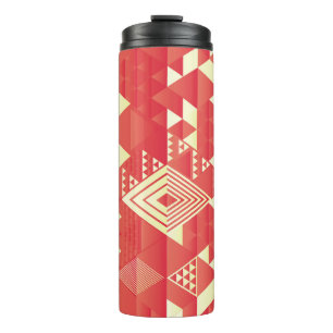 Dekorative geometrische, abstrakte Vintage Element Thermosbecher