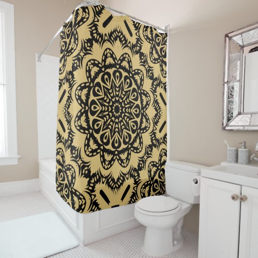 Dekorative Gestaltung im orientalischen Stil. Farb Duschvorhang (Beispiel)