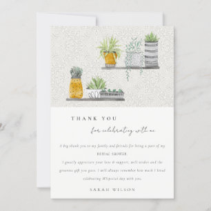 Dekorative getopfte botanische Blätter Hochzeitssh Dankeskarte