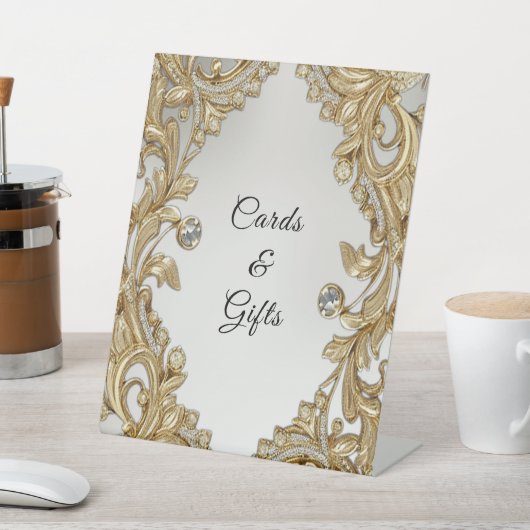 Dekorative Gold Tabletop-Zeichen Sockelschild (In SItu)