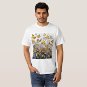 Dekorative Goldene Blätter Design #1 T-Shirt (Vorne ganz)