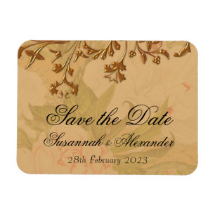 Dekorative Goldene Blume und Peonies Boho Wedding Magnet