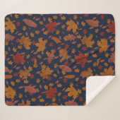 Dekorative Goldene Herbstblätter auf Custom Blue Sherpadecke (Vorderseite (Horizontal))