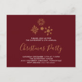 Dekorative Goldene Schneeflocken Postkarte (Vorderseite)