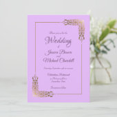 Dekorative Goldgrenzenfeier Einladung (Stehend Vorderseite)