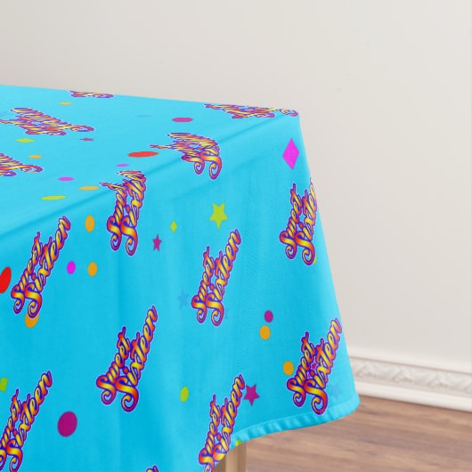 Dekorative Gradient Stilisierte Sweet 16 auf Blue Tischdecke (Beispiel)