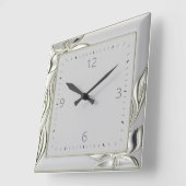 Dekorative Grau-Elegante Art Déco Quadratische Wanduhr (Winkel)