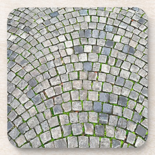 Dekorative Graustein-Paver Getränkeuntersetzer (Vorderseite)