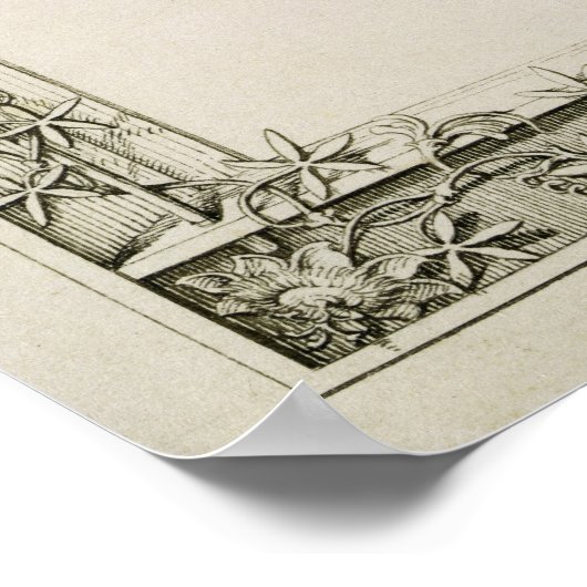 Dekorative Grenze, 1809 Poster (Ecke)