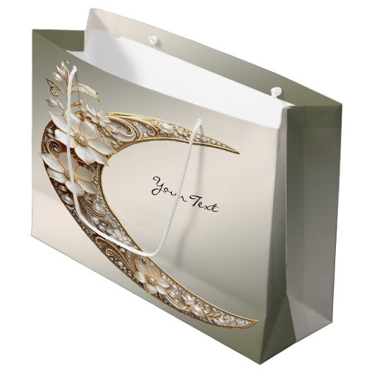 Dekorative Halbmondrahmen-Geschenktasche Große Geschenktüte (Vorderseite Schrägansicht)