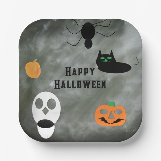 Dekorative Halloween-Papierteller Pappteller (Vorderseite)