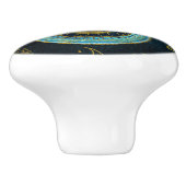 Dekorative Hamsa Hand mit Paisley-Hintergrund Keramikknauf (Seitenansicht)