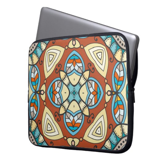 Dekorative Handgezeichnete nahtlose Muster. Farbli Laptopschutzhülle (Vorderseite Links)