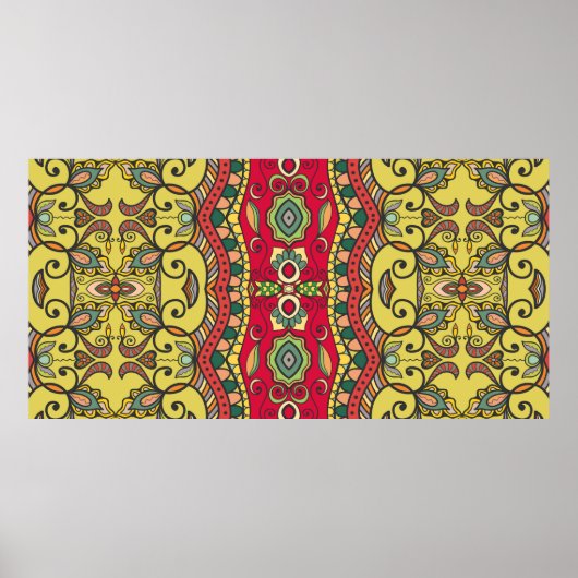 Dekorative Handgezeichnete nahtlose Muster. Farbli Poster (Vorne)