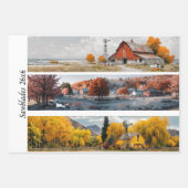 Dekorative Handsäge-Designs Rote Scheune, Gelbe Sc Geschenkpapier Set (Vorderseite)