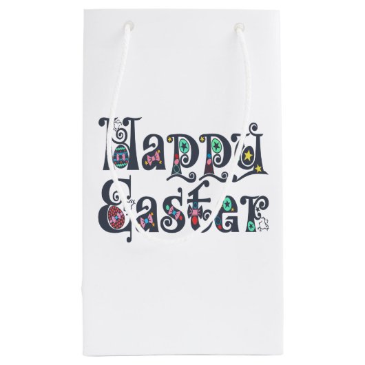 Dekorative Happy Oaster Typografy | Geschenktüte (Rückseite)
