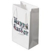 Dekorative Happy Oaster Typografy | Geschenktüte (Rückseite Schrägansicht)