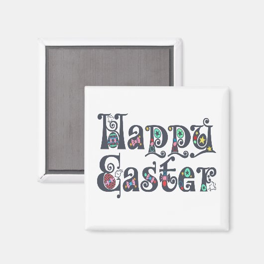 Dekorative Happy Oaster Typografy | Magnet (Vorderseite/Rückseite)