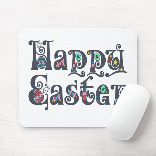 Dekorative Happy Oaster Typografy | Mousepad (Mit Mouse)