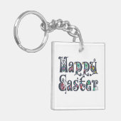 Dekorative Happy Oaster Typografy | Schlüsselanhän Schlüsselanhänger (Vorderseite links)
