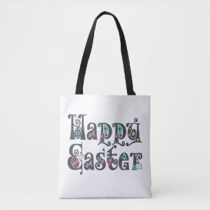 Dekorative Happy Ostertypografie  Gesamtbeutel Tasche