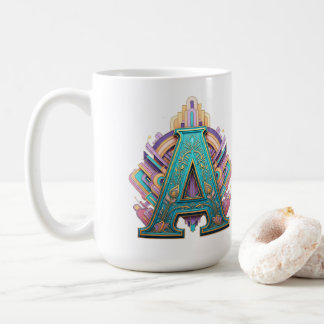 Dekorative Hauptstadt Letter "A" mit Art-Deco-Flai Kaffeetasse