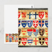 Dekorative Heraldry Muster Postkarte (Vorne/Hinten)