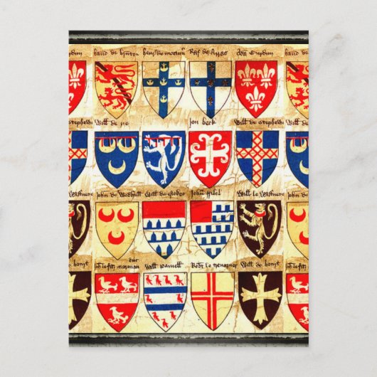Dekorative Heraldry Muster Postkarte (Vorderseite)