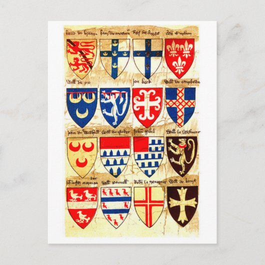 Dekorative Heraldry Muster Postkarte (Vorderseite)