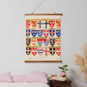 Dekorative Heraldry Muster Wandteppich Mit Holzrahmen (Schlafzimmer)