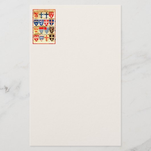 Dekorative Heraldry Pattern Stationery Briefpapier (Vorderseite)