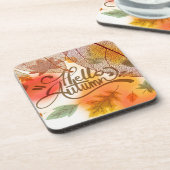 Dekorative Herbstleaves Getränkeuntersetzer (Linke Seite)