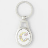 Dekorative Herzen Blume Anfangsbuchstaben C Schlüs Schlüsselanhänger (Vorderseite)