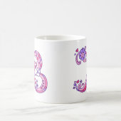 Dekorative Herzen u. Blumen des Monogramms B Kaffeetasse (Mittel)