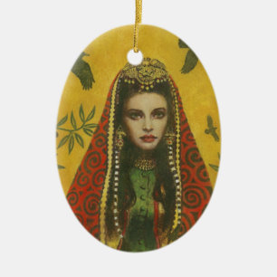 Dekorative Hexe-Verzierung Keramik Ornament