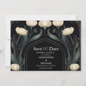 Dekorative Hochzeit europäischer floraler Jugendst Save The Date (Vorderseite)