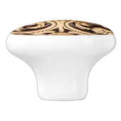 Dekorative Holzblumen Keramikknauf (Seitenansicht)