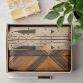 Dekorative Holzintarsien in geometrischem Muster, Seidenpapier (Geschenk)