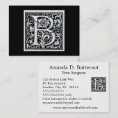 Dekorative Holzschnitt Woodblock Initiale des Visitenkarte (Vorne/Hinten)