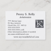 Dekorative Holzschnitt Woodblock Initiale des Visitenkarte (Rückseite)