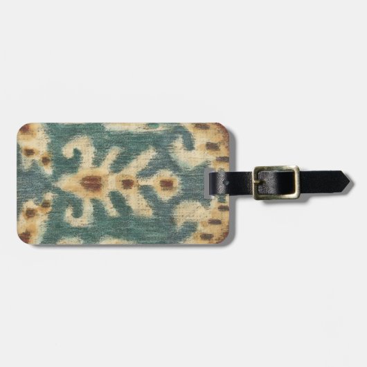 Dekorative Ikat Fabric Design von Chariklia Zarria Gepäckanhänger (Vorderseite horizontal)