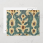 Dekorative Ikat Fabric Design von Chariklia Zarria Postkarte (Vorne/Hinten)
