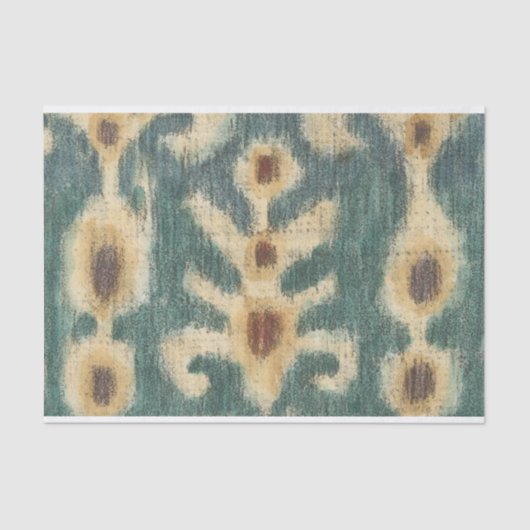 Dekorative Ikat Fabric Design von Chariklia Zarria Seidenpapier (Vorderseite)