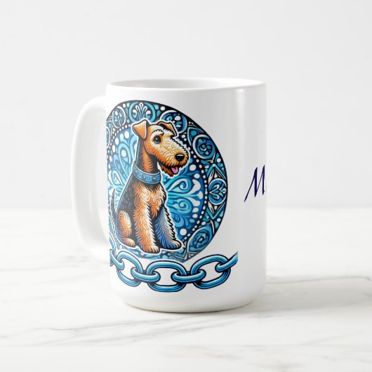 Dekorative Illustration eines Terrier Dog Kaffeetasse (Vorderseite Links)