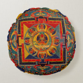 Dekorative Indie Art Mandala Rundes Kissen