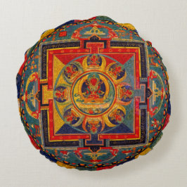 Dekorative Indie Art Mandala Rundes Kissen