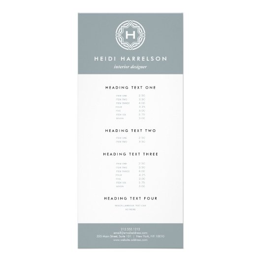 DEKORATIVE INITIALE LOGIK AUF SLATE GRAY WERBEKARTE (Vorne)