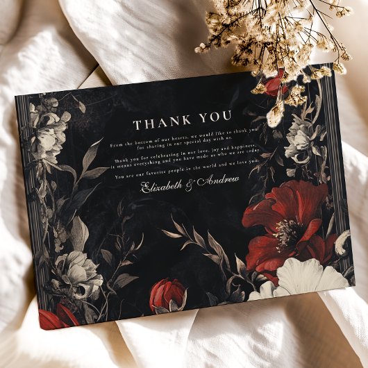 Dekorative Jugendstil-Hochzeit Dankeskarte